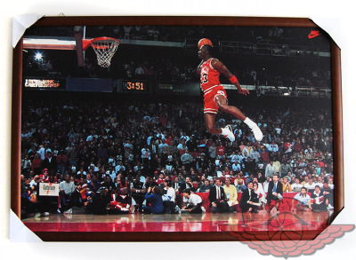 乔丹jordan 1992年乔丹罚球线灌篮经典灌篮大赛元年海报(nike)