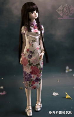 w94 bjd sd 娃娃衣服制作纸样图纸3分旗袍 1/3