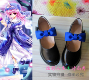 taobao agent ◆東方project 东方永夜抄 西行寺幽幽子cosplay鞋子蓝蝴蝶结单鞋