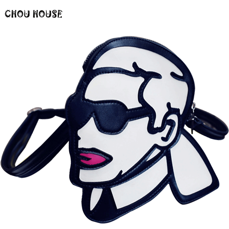 chou house外贸原创老佛爷头像2016新款时尚欧美女包斜跨单肩小包