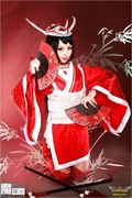 taobao agent 尚美COS LOL 英雄联盟 鬼舞姬阿卡丽/阿卡利cosplay 和服全套