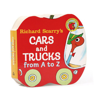 英文原版绘本 Richard-Scarry's-Cars and-Trucks-from-A-to-ZA-Chunky-Book(R) 纸板书小卡车字母入门 早教启蒙认知 斯凯瑞口袋书