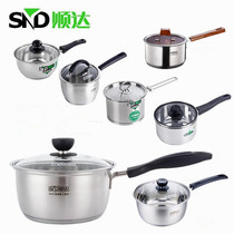 Shunda food grade stainless steel single handle milk pot small cooking pot baby supplementary food soup pot hot milk cooking noodle pot