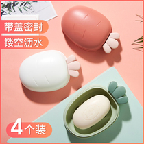 Soap box personality creative with lid cute large soap box toilet drain storage box household cartoon soap tray