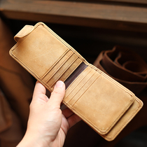 Large Capacity Mad Mapleather Leather Head Layer Bull Leather Credential Bag Silver Line Card Driving License Leather Jacket Leather Clip Multi-Position Card Bag