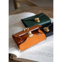 Genuine leather retro organ card bag Womens ultra slim slim and delicate Tannic Head Layer Cow Leather Business Card Bag Zero Wallet