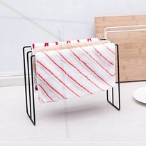 Kitchen wrought iron three-pole vertical table top rag drying rack towel rack floor type small sun rag rack