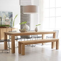 Nordic solid wood desk modern minimalist home log dining table and chairs Combined small meeting table long table 6 people