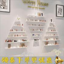 Nail art photo frame with glue shelf hanging wall display rack with nail polish on wall hanging wall cosmetics shelf