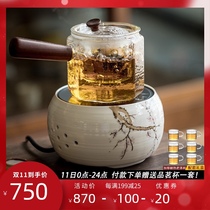 MenJoni Japanese electric pottery stove heat-resistant glass tea maker household set small tea stove kettle high-grade tea set