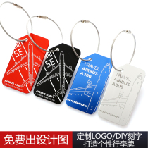 (A30) A380 aluminum alloy custom boarding pass cartoon luggage hang tag suitcase