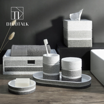 DecoTalk Nordic bathroom bathroom wash set couples home toothbrush cup tray combination wash table ornaments