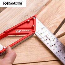 KAPRO high precision 90 stainless steel straight-angle ruler woodworking 45 marking line angle marking steel ruler hole 353