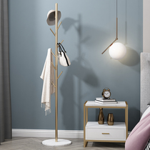 Silver floor-standing hanger European light luxury bedroom door iron marble modern simple coat rack