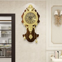 European wall clock living room atmospheric home decoration watch fashion new Chinese light luxury simple mute wall clock