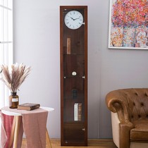 European-style floor clock living room about light luxury practical storage Quartz Electronic Solid Wood timemaking multifunctional floor clock