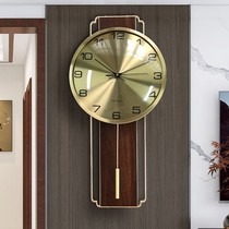 Light luxury clock clock wall clock living room creative home fashion simple clock New Chinese pure copper atmospheric wall quartz clock