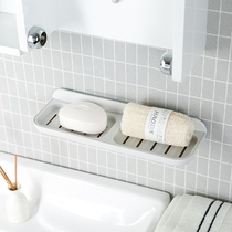 Japan wall-suction double-layer drain soap box Toilet nail-free soap rack Suction cup wall-mounted hole-free soap box