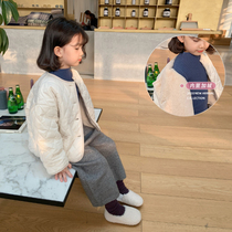 Qiqi Tong Cang girls Korean version of velvet coat baby winter clothes new small and medium-sized children fashion cotton clothing warm cotton clothes