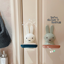 * Fish store * cute bunny soap box punch-free toilet kitchen paste soap box