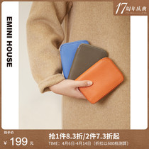 Imini 2021 Fashion Head Layer Lychee Striped Cow Leather Multifunction Zero Wallet Card Bag Pain Bag