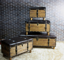 British American retro storage stool changing shoes stool stool seat flag storage door wearing shoes stool dressing room leather stool sofa