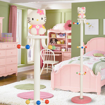 Childrens coat rack Floor-to-ceiling cartoon hanger Cute bedroom household childrens room hanging clothes rod clothes rack Girl heart