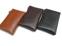 Ultra thin mini slim zipped zero wallet card bag documents bag driving license leather jacket key bag genuine leather male and female L1006
