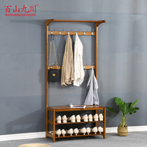 European-style bamboo coat rack floor-to-ceiling bamboo and wood bedroom creative hanger hanger multifunctional wardrobe modern shelf