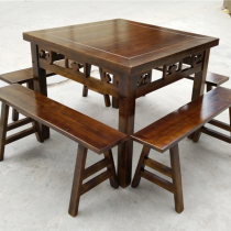 Square Table restaurant restaurant table and chair combination square table noodle restaurant square table hotel solid wood eight fairy table round table