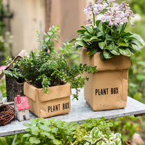 Han cement cowhide carton flower pot flower basket flower box Nordic INS creative planting indoor balcony garden