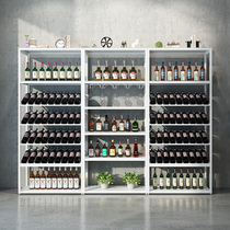 Wine cabinet Household wine rack Bar floor cabinet storage Wrought iron display rack Storage rack Liquor rack Wine rack