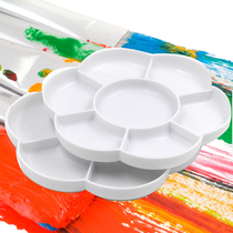 Large 7G Mei Flower watercolor palette portable gouache student oil painting Chinese painting pigment plate plastic children acrylic