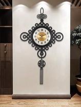 New Chinese Chinese knot clock metal home living room Classical clock Chinese style mute atmospheric European clock