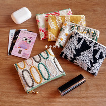 Mini hand for embroidery cloth coins with zero money bag YKK zipper pull lock banking traffic little card bag mouth red headphones female