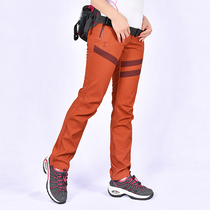 Exploration base outdoor winter windproof and warm fleece waterproof and breathable soft shell plus velvet stormtrooper pants thickened womens trousers
