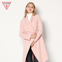 Guess women's solid long woolen coat-q83l12rayu0