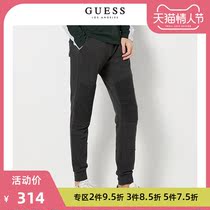 Guess men's solid color corset lace up fashion splicing casual pants-x90q07r83y0