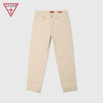 GUESS2020新款秋女士直筒版型反面磨毛牛仔长裤-Q0FQ13R55R2-WHT