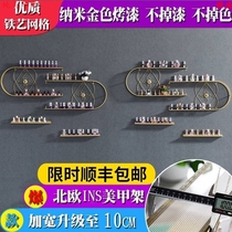 Nail art shelf Wall-mounted net red wrought iron nail polish rack Nail glue display rack Cosmetics shelf Mask rack