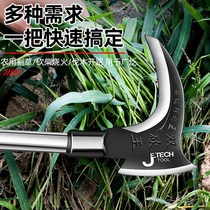 High manganese steel double-cut sickle long-handled lawn mower multi-functional mountain fishing outdoor agricultural tools chopping tree hatchet