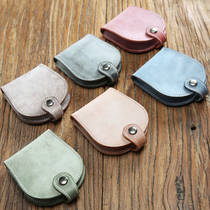 Original handmade retro mens genuine leather wallet headlayer cow leather zero money bag short lady coin bag clasp card bag