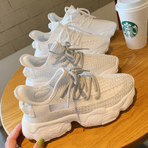 Dad shoes female ins tide autumn FuGo~breathable wild Western style thick-soled Hong Kong style sports shoes net red increased white shoes