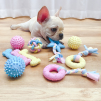 Dog toy bite resistant TPR rubber grinding stick bucket teddy bear Koji pet voice glowing colorful ball