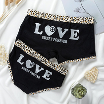 New couple underwear cotton set sexy double underwear cotton BAO WEN cute 2-Piece mens flat corner women