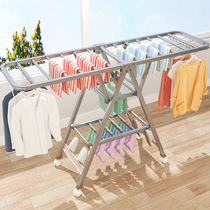 Cool clothes rack multifunctional stainless steel drying rack floor folding indoor balcony household cool clothes rack baby