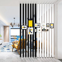 Modern and simple partition screen Living room entrance decoration Nordic wood bar Home bedroom solid wood grille vertical bar column