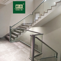  Hangbu stairs Modern household duplex glass stairs Attic indoor villa stairs Handrail glass fence Simple