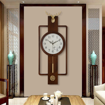 Chinese style wall clock Chinese style fashion clock decorative clock Household living room mute creative art clock Simple hanging watch