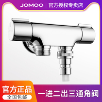Jiumu multi-function washing machine mop pool double faucet one in two out double switch faucet three-way water separation